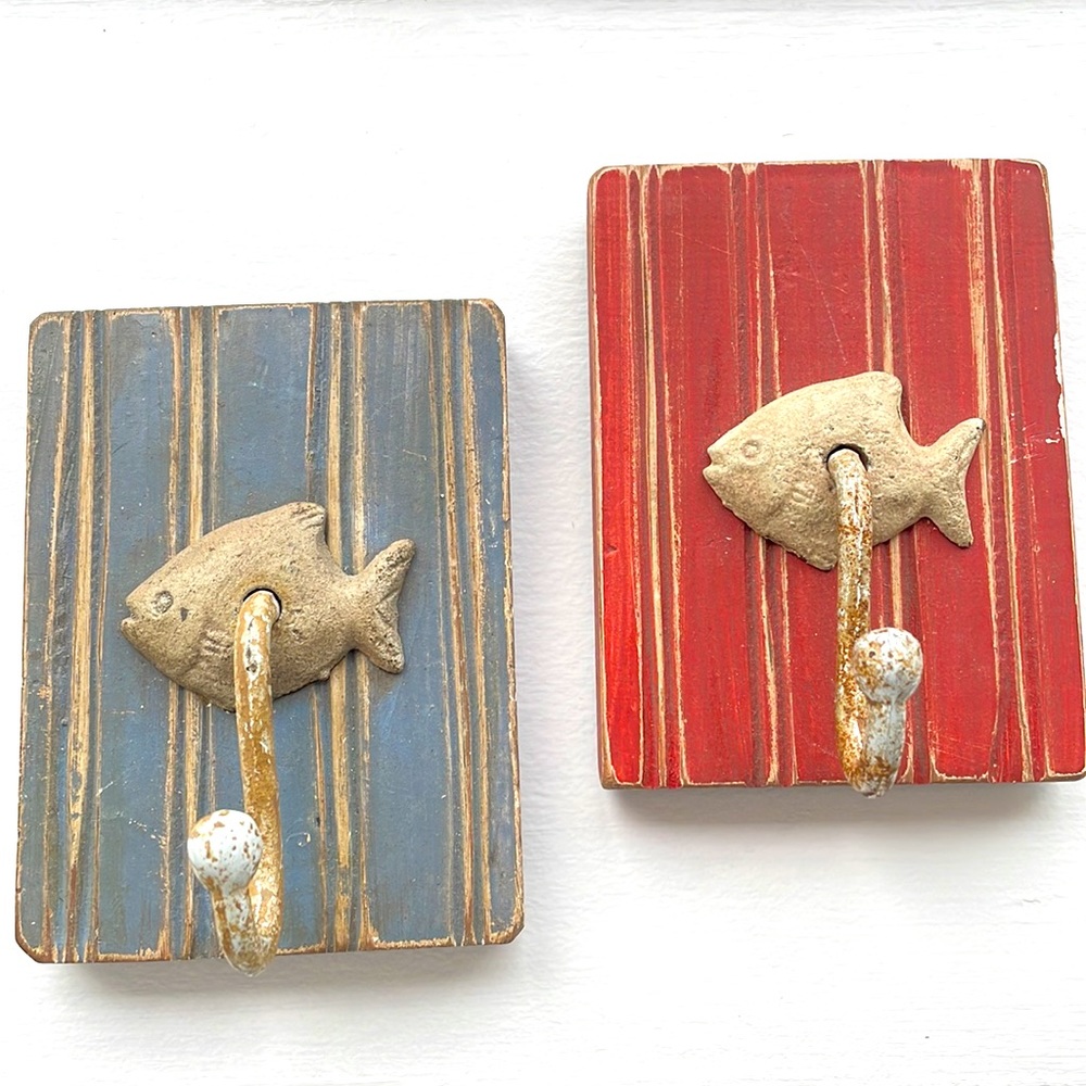 Fish Wall Hooks, Set of 2